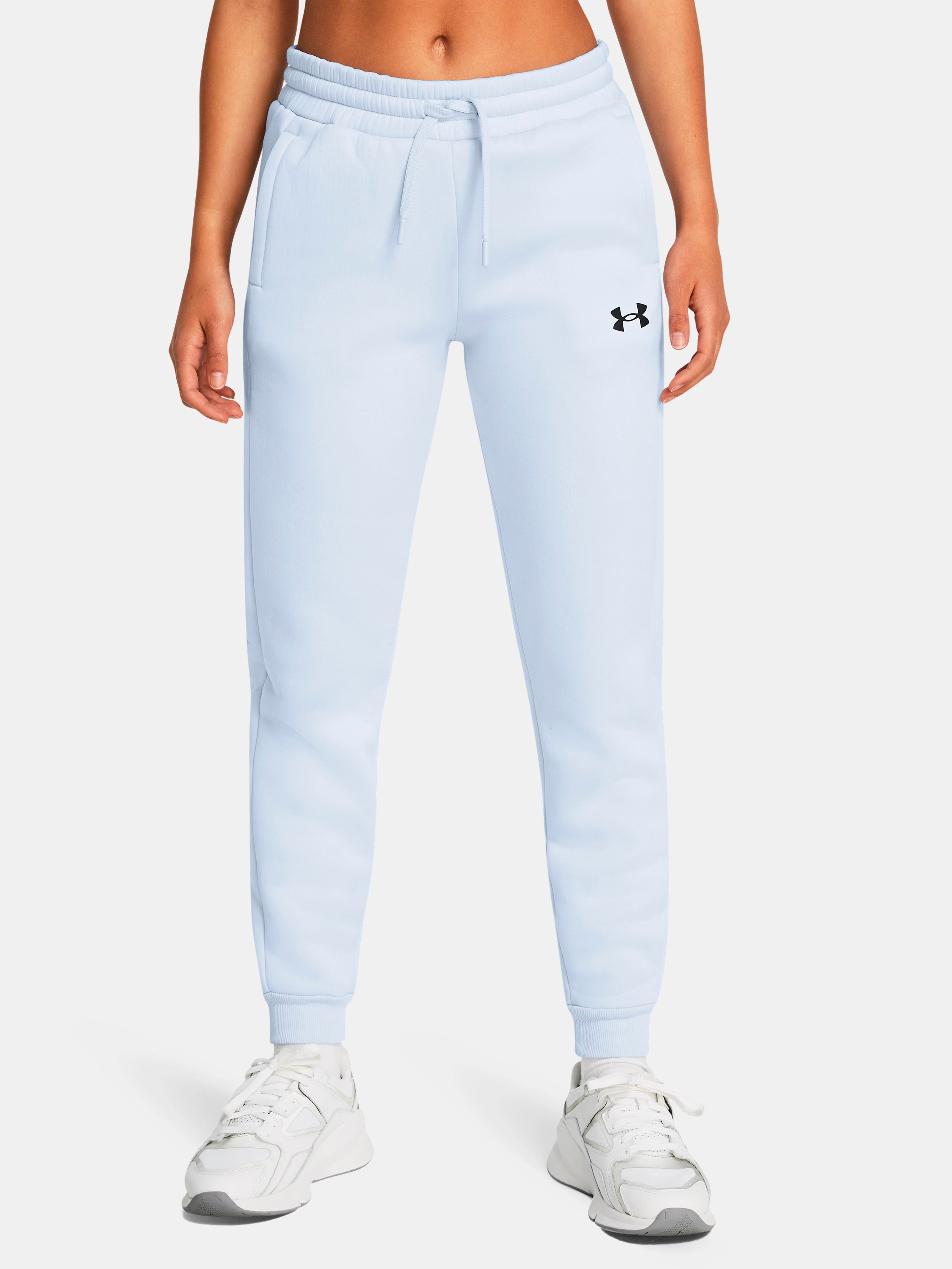 Акція на Спортивні штани утеплені жіночі Under Armour Ua Armour Fleece Jogger 1386510-464 L Блакитні від Rozetka