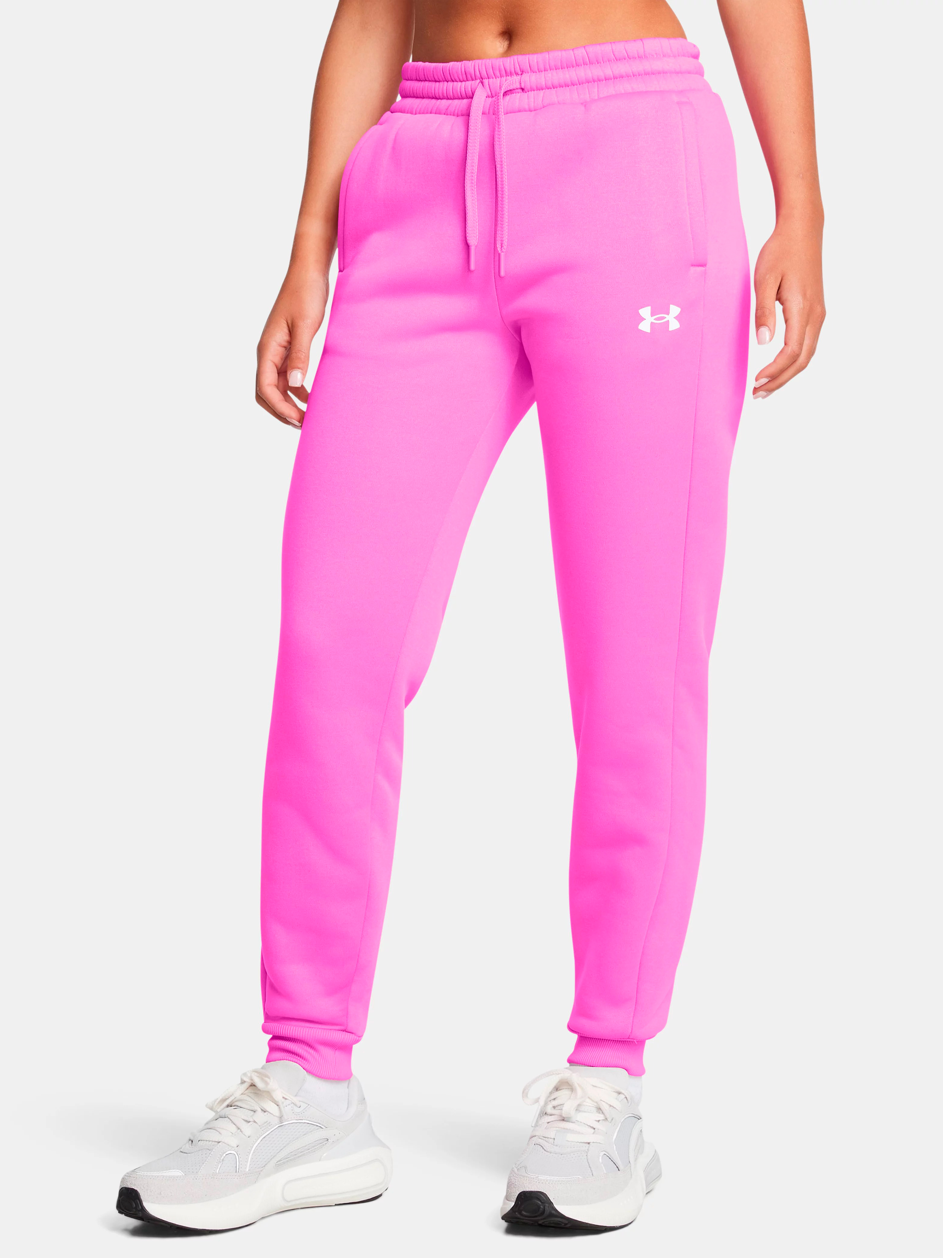 Акція на Спортивні штани утеплені жіночі Under Armour Ua Armour Fleece Jogger 1386510-572 L Фіолетові від Rozetka