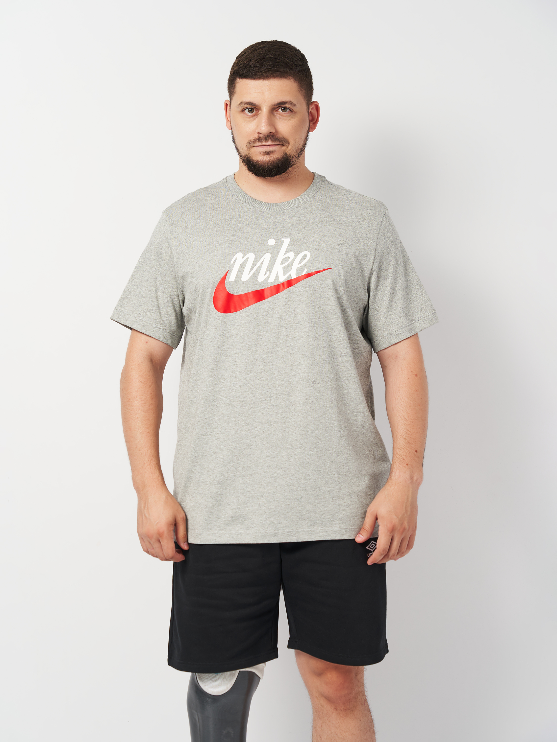 Акція на Футболка довга чоловіча Nike M Nsw Tee Futura 2 DZ3279-063 L Сіра від Rozetka