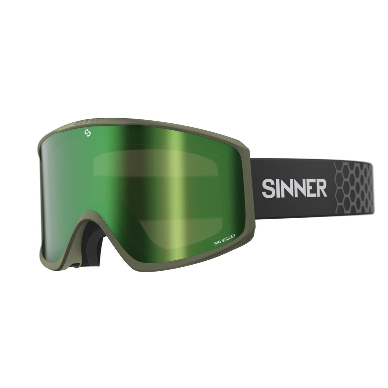 

Маска гірськолижна Sinner Sin Valley Matte Moss Green-Green Mir + Orange (SIGO-183-75-28)