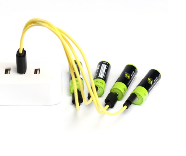 

Набор аккумуляторов ZNTER AA повышенной емкости на 1700 mah кабель для зарядки