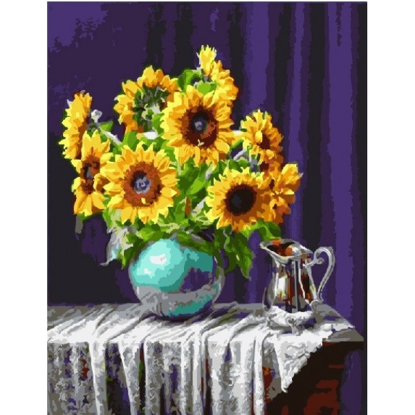 

Картина по номерам. Brushme "Подсолнухи в вазе" GX5846