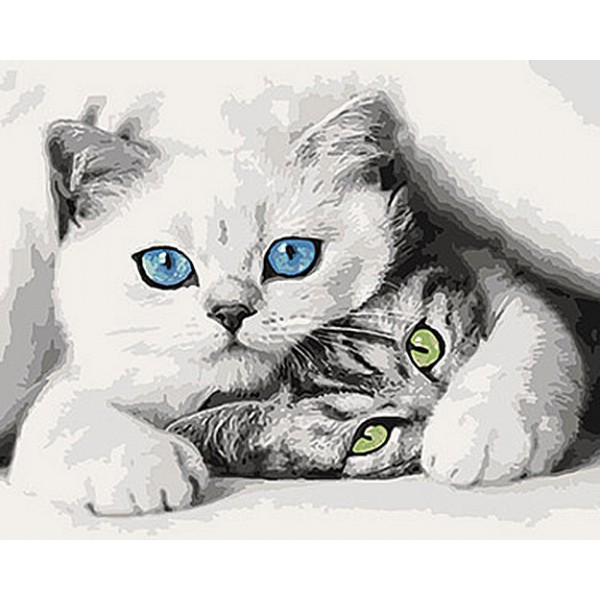 

Картина по номерам. Животные, птицы "Котята" 40*50см KHO4098