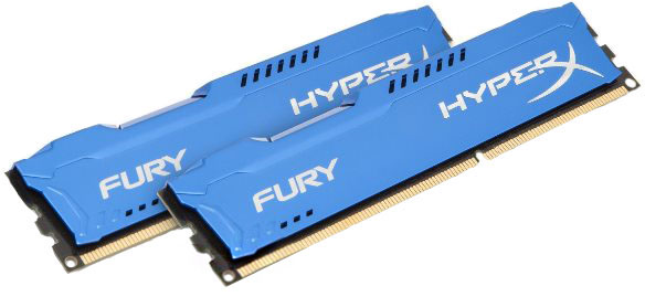 

Оперативная память HyperX DDR3-1866 16384MB PC3-14900 (Kit of 2x8192) FURY Blue (HX318C10FK2/16)