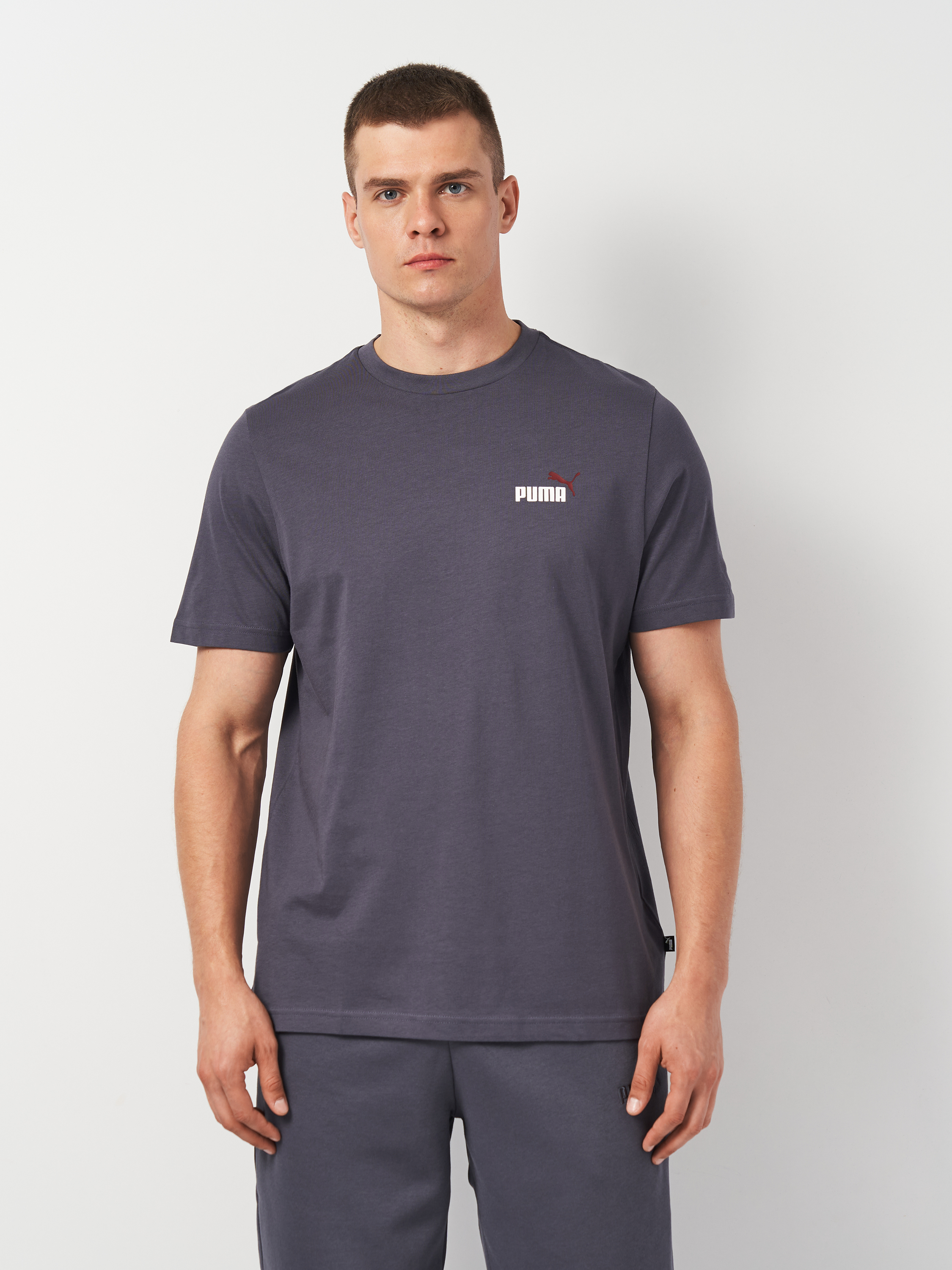 Акція на Футболка чоловіча Puma Ess+ 2 Col Small Logo Tee 67447069 S Сіра від Rozetka