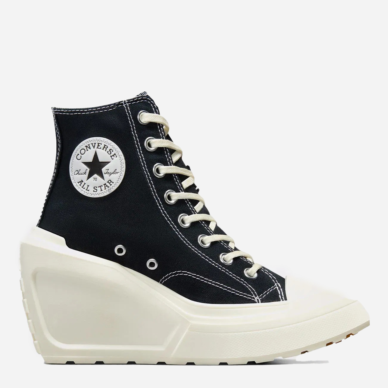 Акція на Жіночі кеди високі Converse Chuck 70 De Luxe Wedge Hi A06478C-001 37 (6.5) 23.5 см Чорні від Rozetka