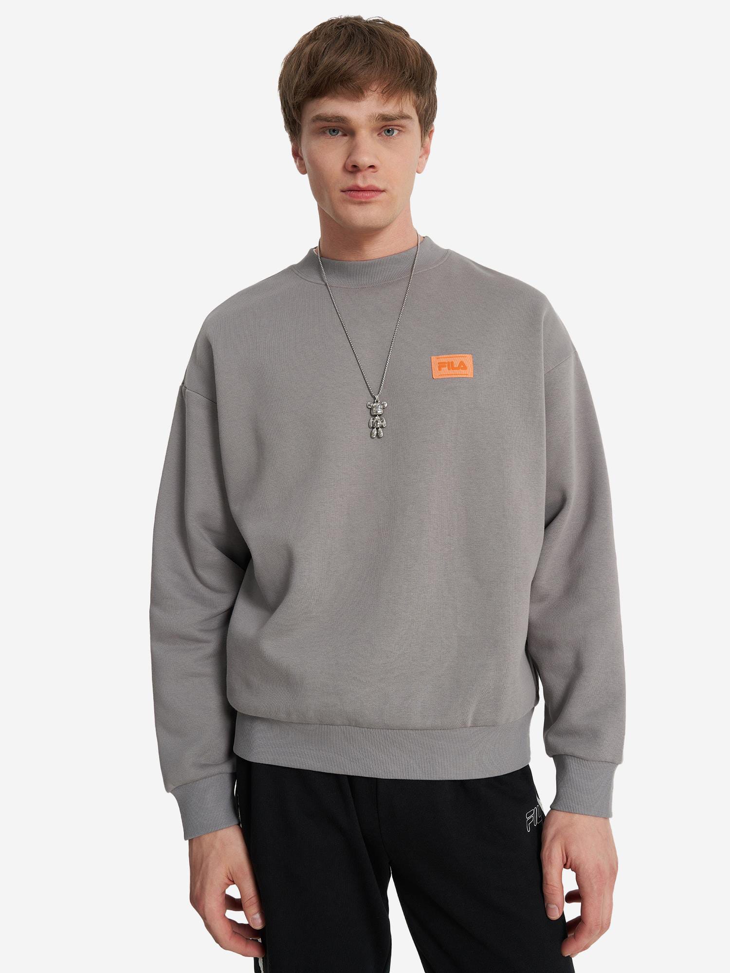 Акція на Світшот оверсайз чоловічий Fila Men's jumper 129492-91 44-46 Сірий від Rozetka