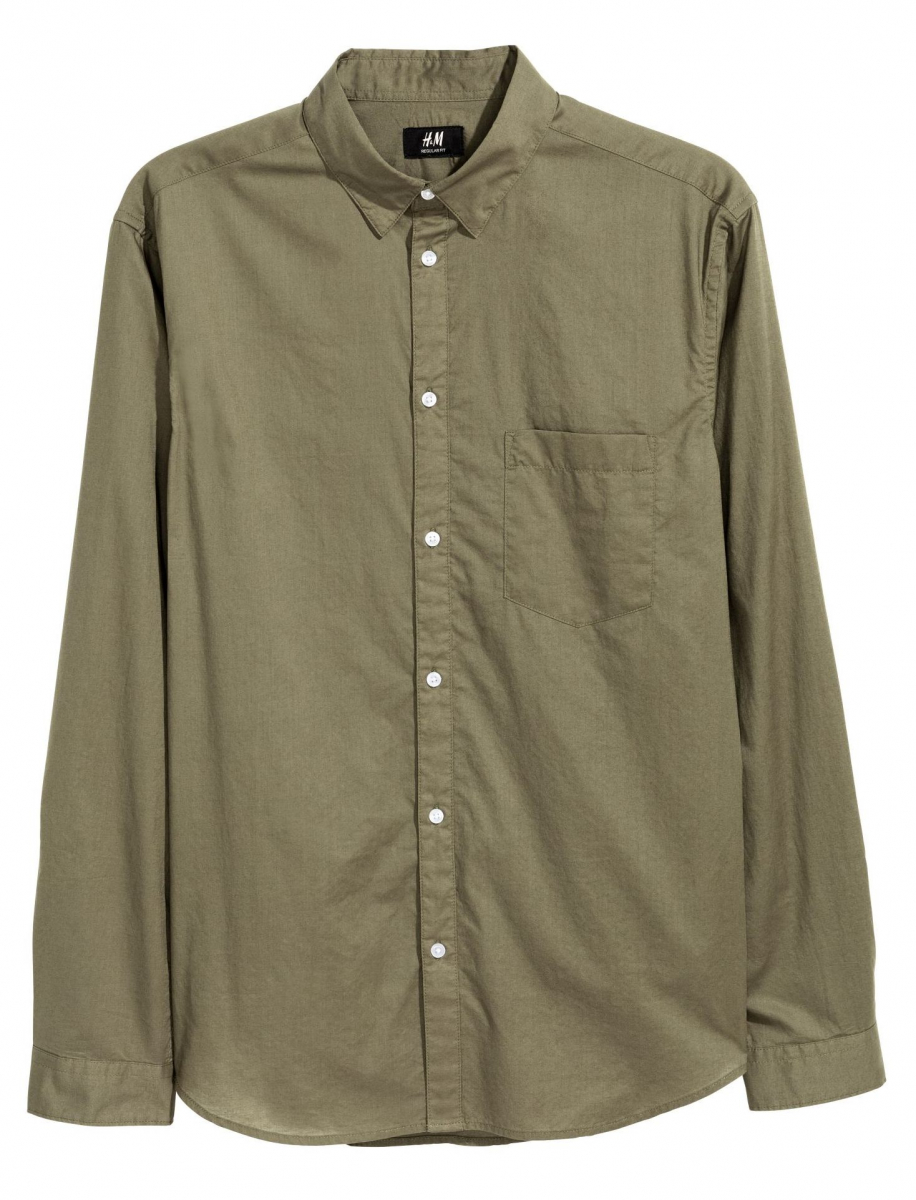 

Рубашка для мужчины H&M 0451041015  Зелёный 63469, Рубашка для мужчины H&M 0451041015 XS Зелёный 63469