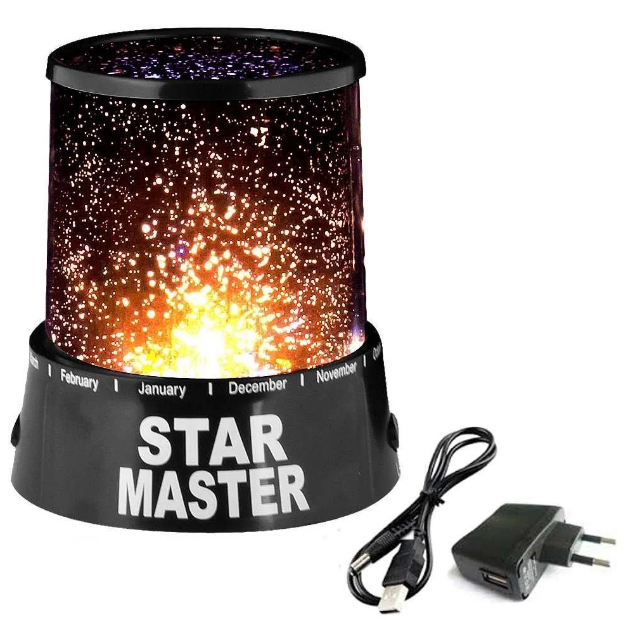 

Проектор звездного неба Star Master с USB-кабелем и адаптером чёрный