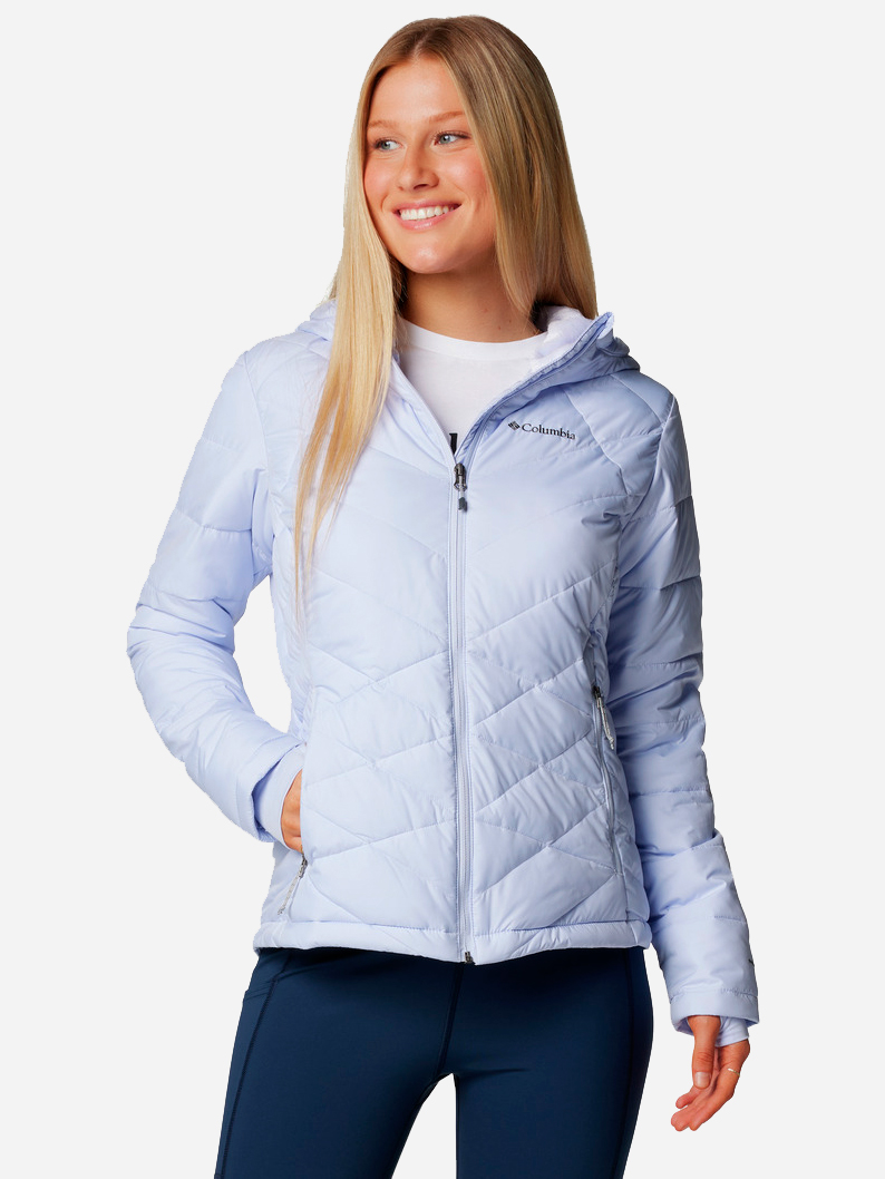 Акція на Куртка демісезонна з капюшоном жіноча Columbia Omni-Heat Heavenly Hooded Jacket 1738151-581 S Блакитна від Rozetka