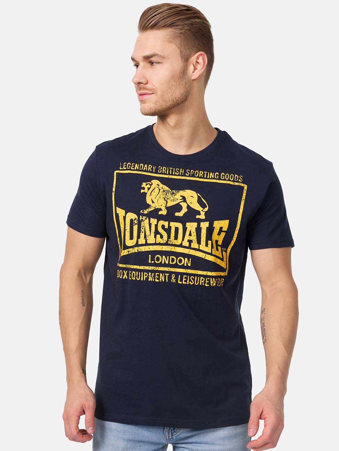 Акція на Футболка бавовняна довга чоловіча Lonsdale HOUNSLOW 115722-3008 M Navy від Rozetka