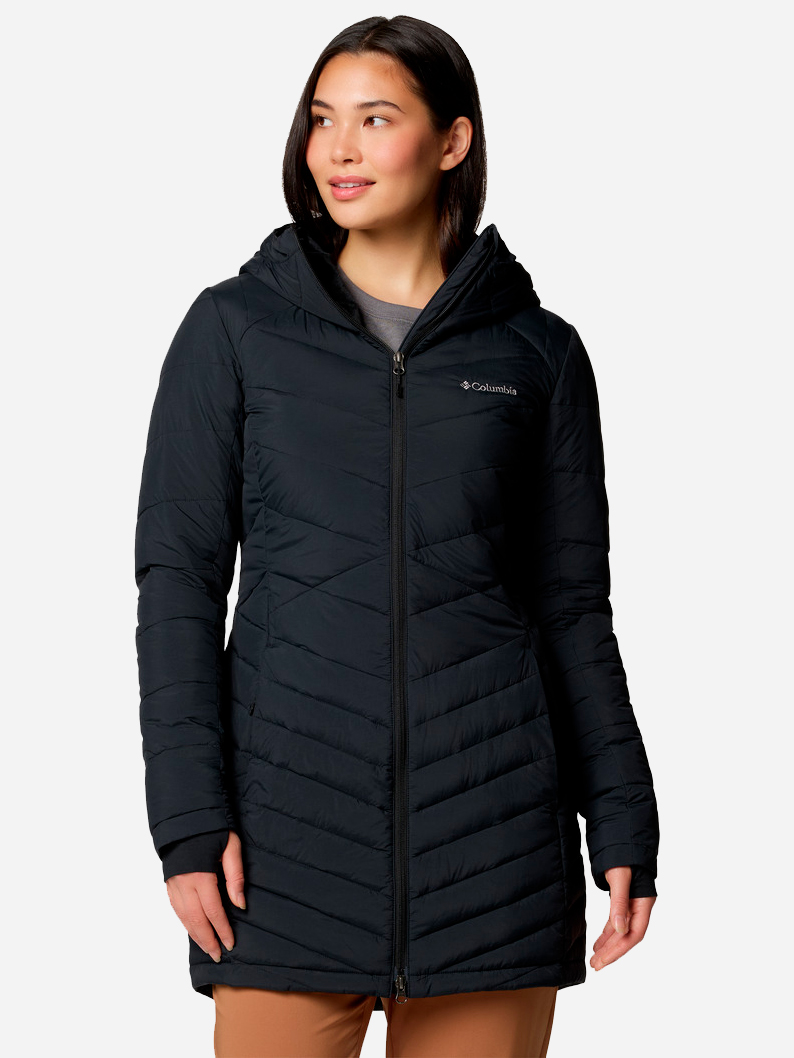 Акція на Куртка демісезонна подовжена з капюшоном жіноча Columbia Omni-Heat Joy Peak II Mid Jacket 2088641-010 XS Чорна від Rozetka