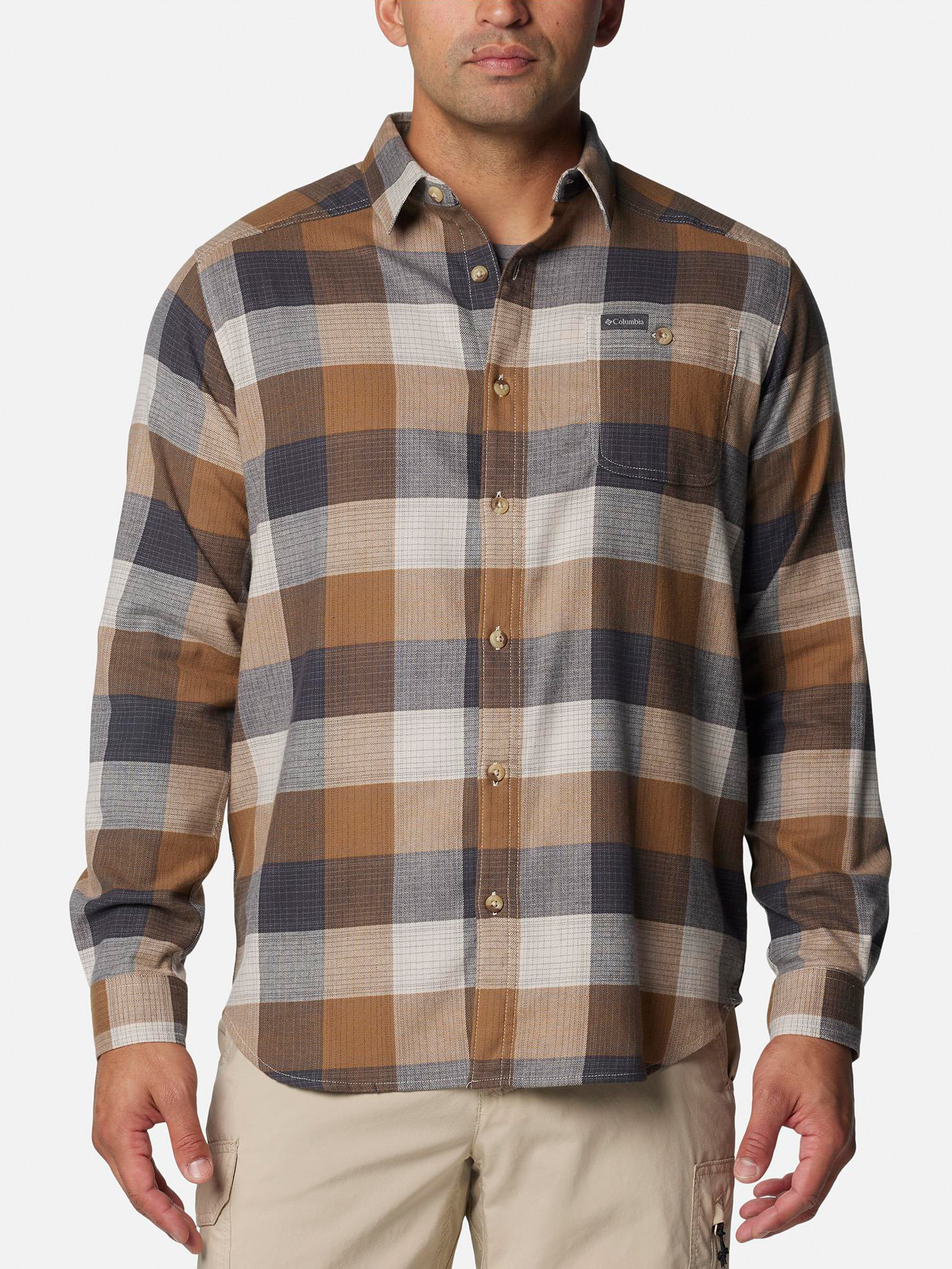 Акція на Сорочка бавовняна чоловіча Columbia Cornell Woods Flannel Long Sleeve Shirt 1617951-278 XXL Бежева від Rozetka