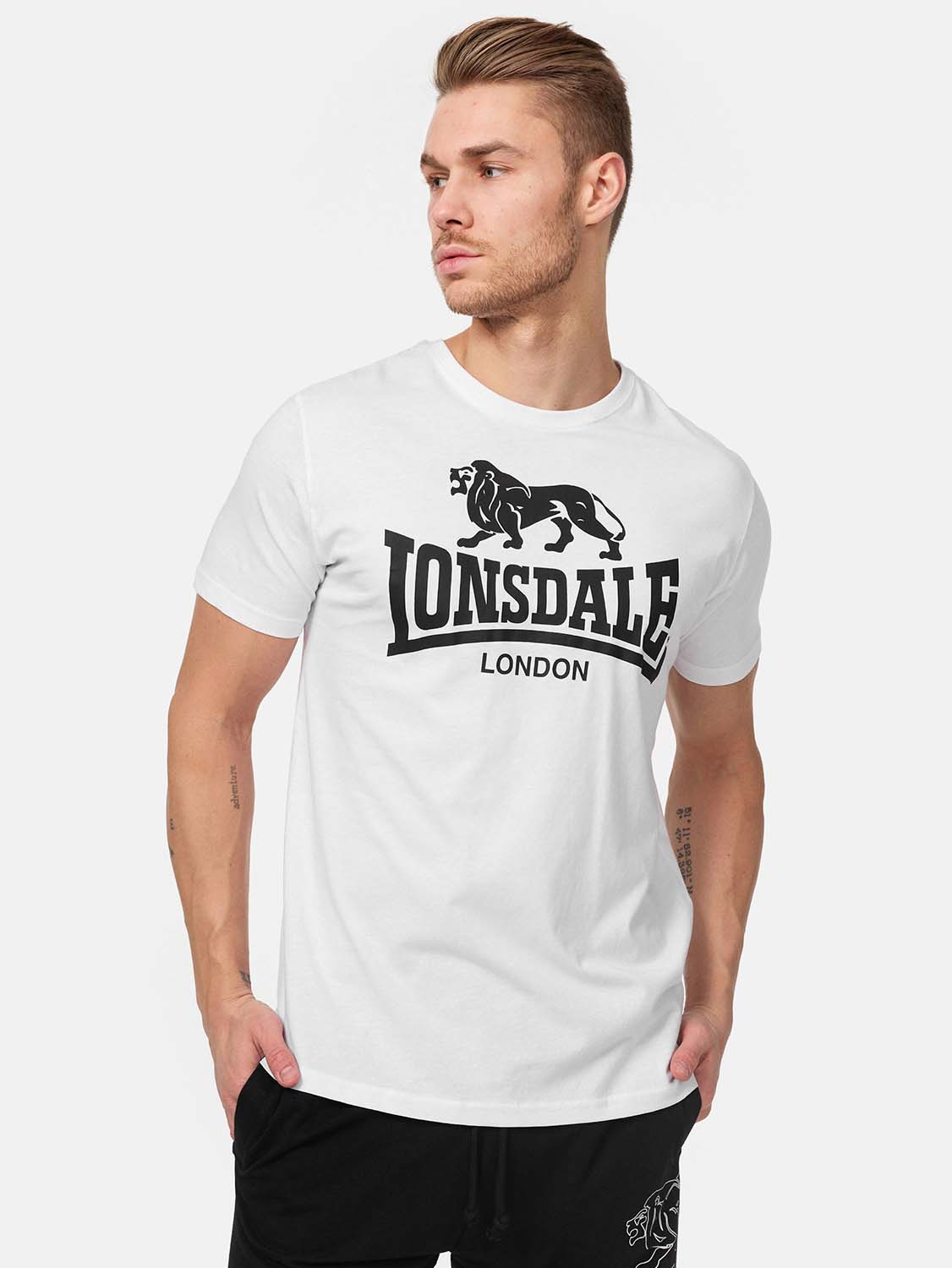 Акція на Футболка бавовняна довга чоловіча Lonsdale 119083-7000 XL White від Rozetka