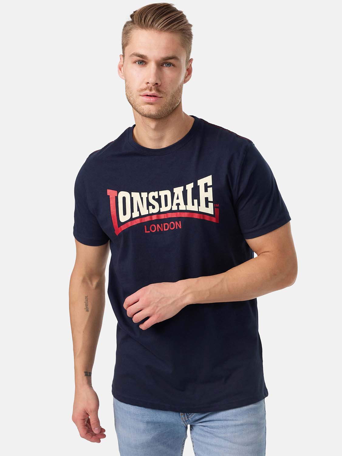 Акція на Футболка бавовняна довга чоловіча Lonsdale 113170-3008 XL NAVY від Rozetka