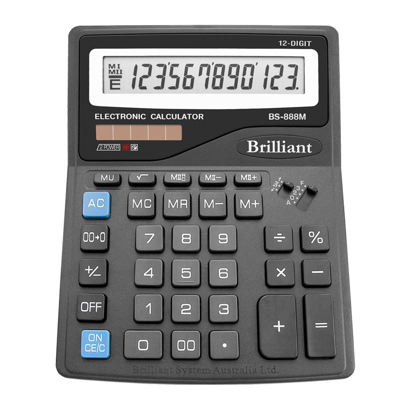 

Калькулятор Brilliant 12-разрядный 158х200х46 мм Черный (BS-888M)
