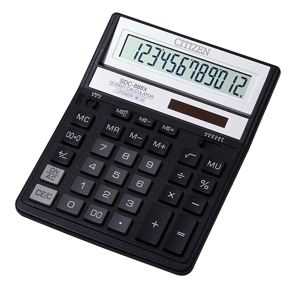 

Калькулятор Citizen 12-разрядный 158х203х31 мм Черный (SDC-888 XBK)