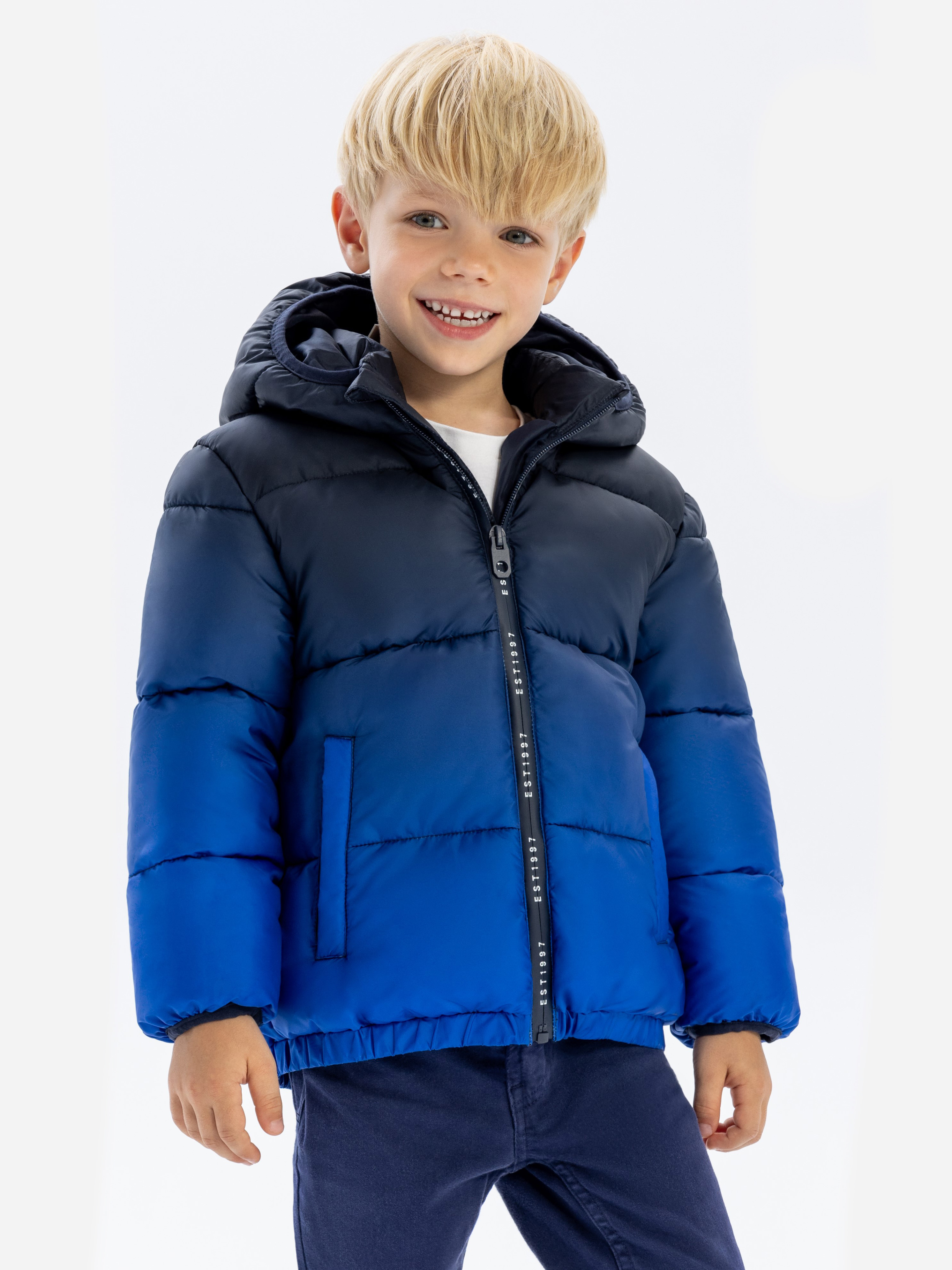 Акція на Дитяча демісезонна стьобана куртка для хлопчика Minoti 19coat5 41069KID 86-92 см Синя від Rozetka