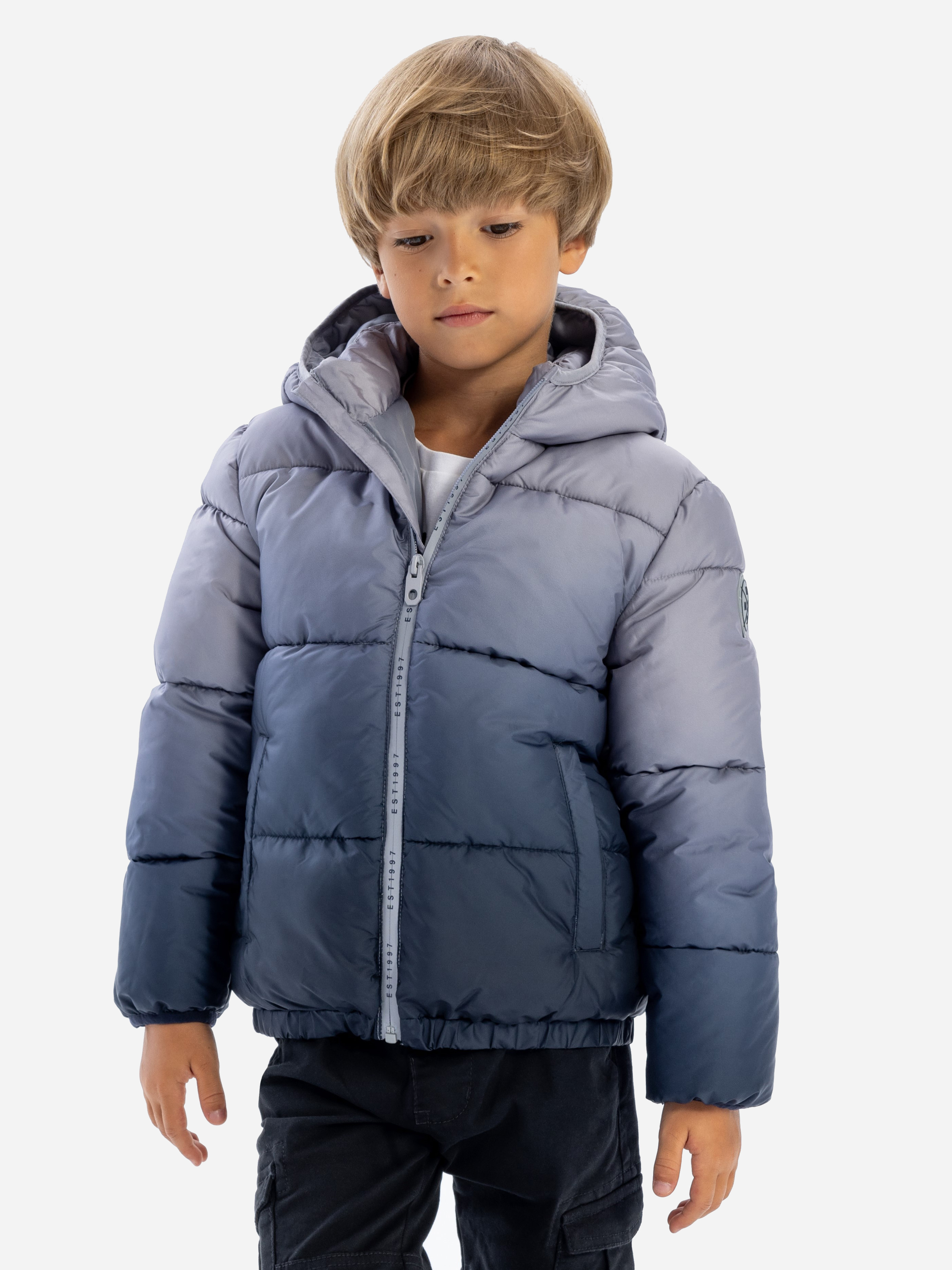 Акція на Дитяча демісезонна стьобана куртка для хлопчика Minoti 19coat6 41070KID 86-92 см Сіра від Rozetka