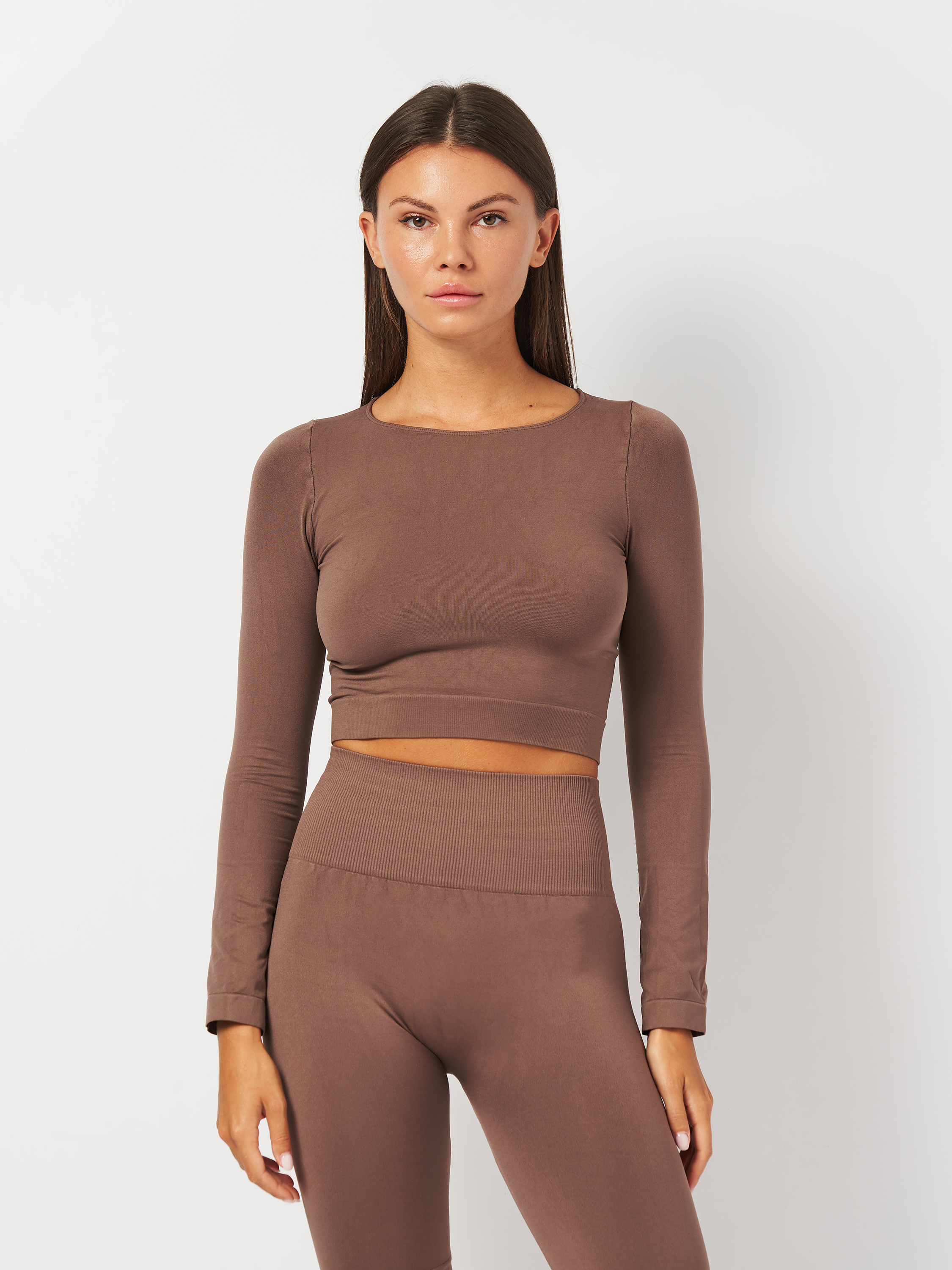 Акція на Топ жіночий Giulia CROP TOP_Deep taupe_2 S/M Коричневий від Rozetka