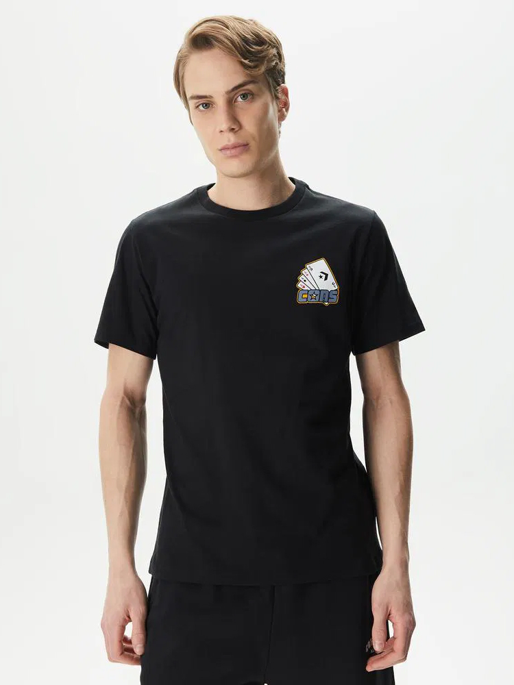 Акція на Футболка чоловіча Converse Cons Card Skate Tee Black 10026488-001 M Чорна з принтом від Rozetka