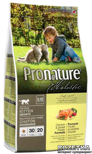 

Сухой корм для котят Pronature Holistic Kitten со вкусом курицы и батата 2.72 кг (65672541039)