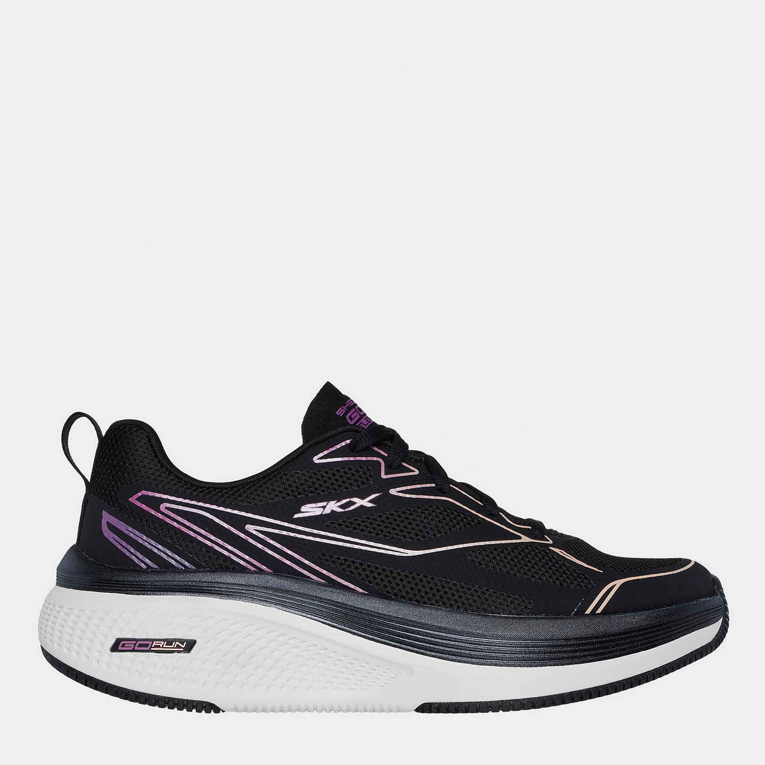 Акція на Жіночі кросівки для бігу Skechers 129001 BKPR 37 (7US) 24 см Чорні від Rozetka