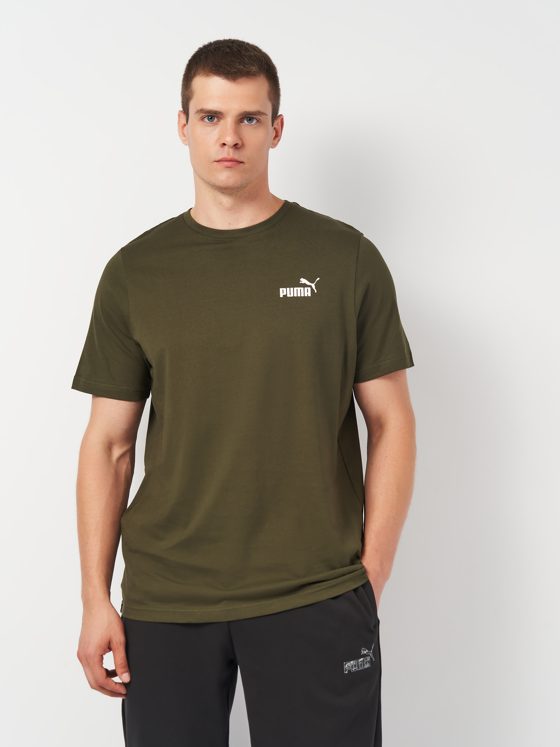 Акція на Футболка бавовняна чоловіча Puma Ess Small Logo Tee 58666911 XXL Зелена від Rozetka