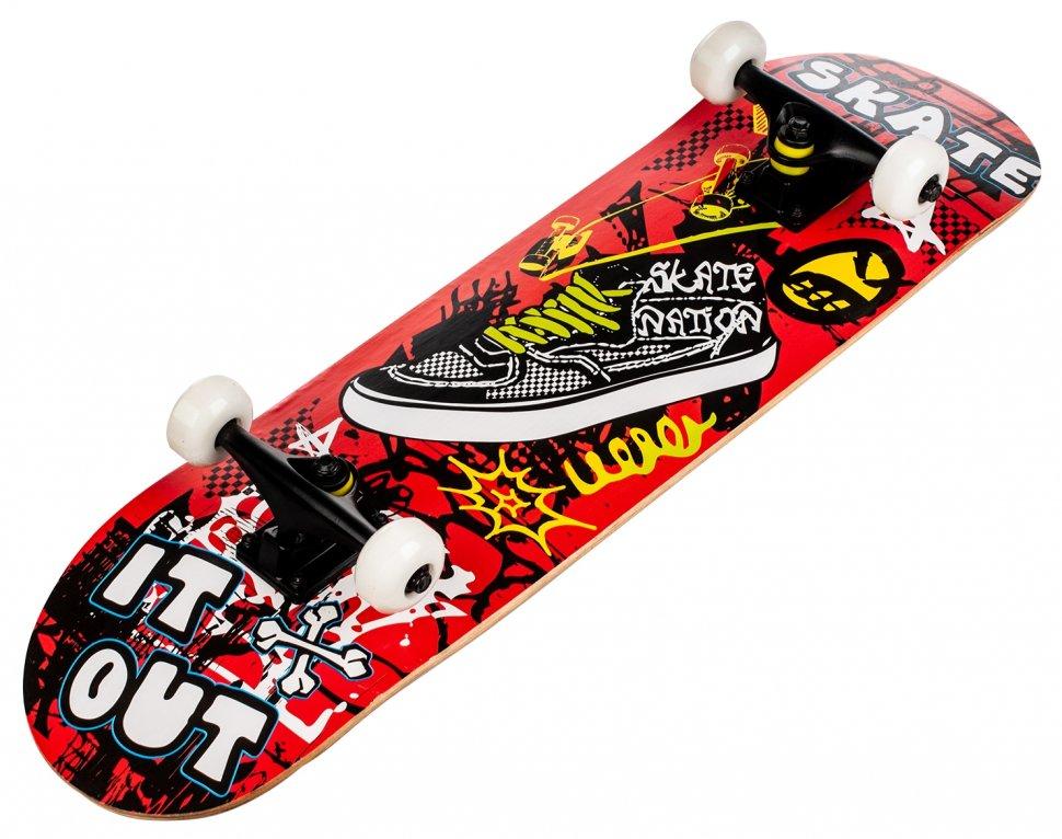 

Скейтборд деревянный трюковый с рисунком Maraton Skate Winner Red