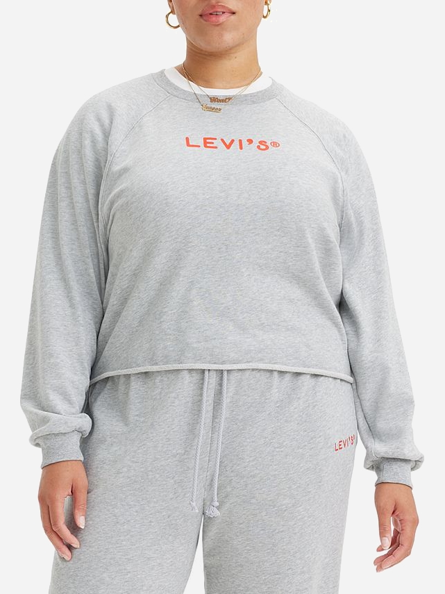 Акція на Світшот жіночий Levi's 949513034 3X Сірий з принтом від Rozetka