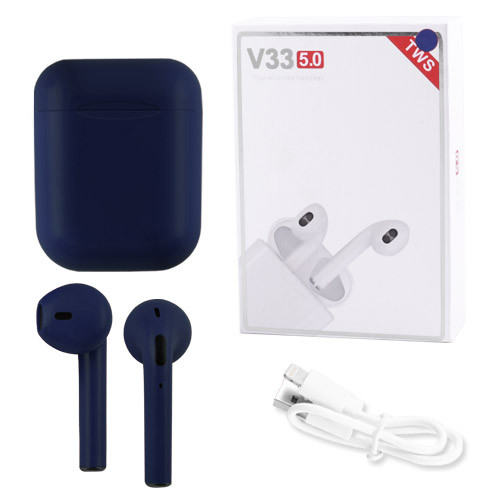 

Беспроводные bluetooth наушники Sensor V33 5.0 с кейсом dark blue