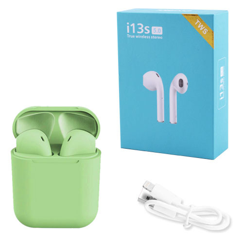 

Беспроводные bluetooth наушники i13S ProStar 5.0 с кейсом green