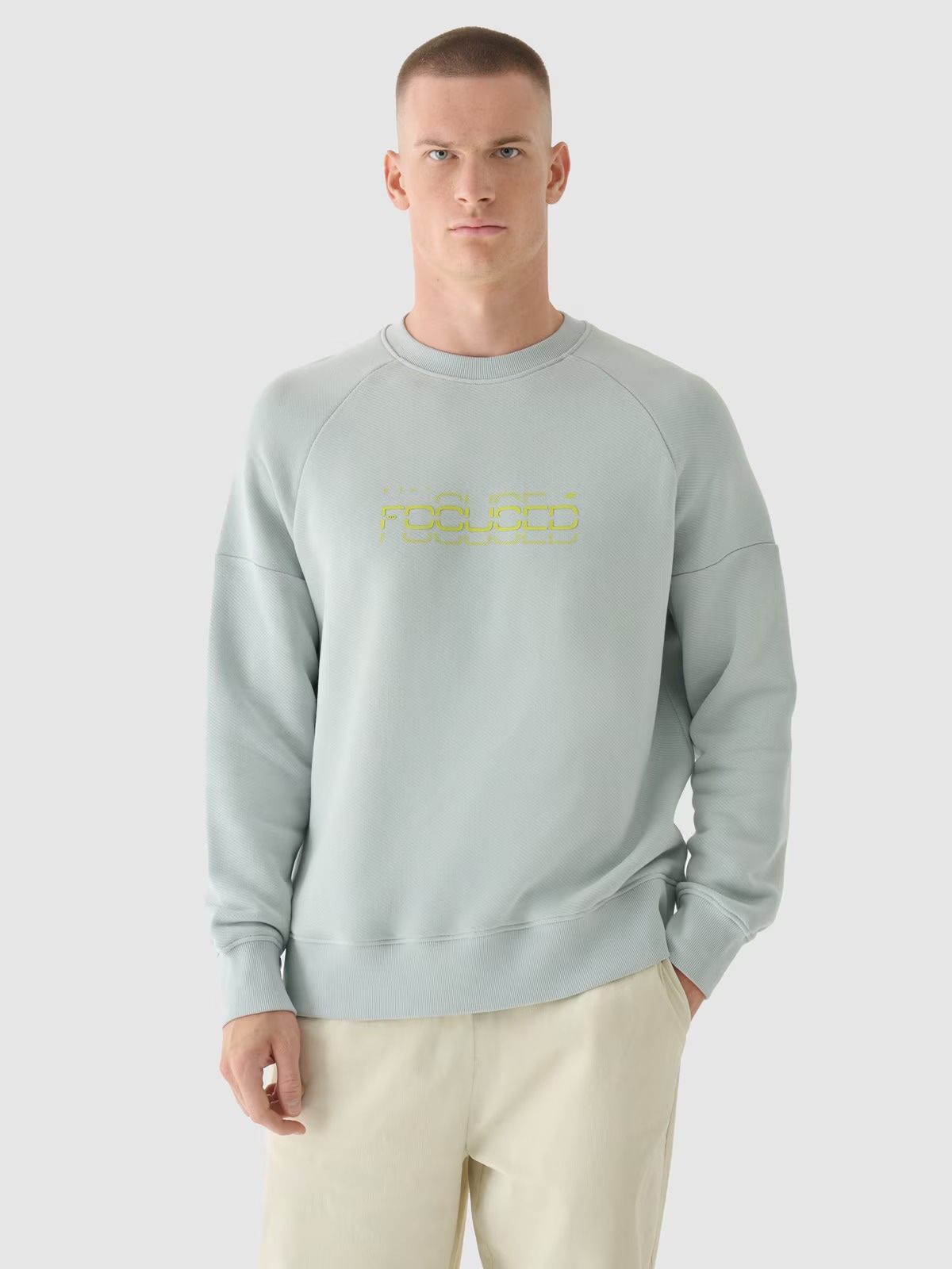 Акція на Світшот чоловічий 4F Sweatshirt M1255 4FWAW24TSWSM1255-25S M Сірий від Rozetka