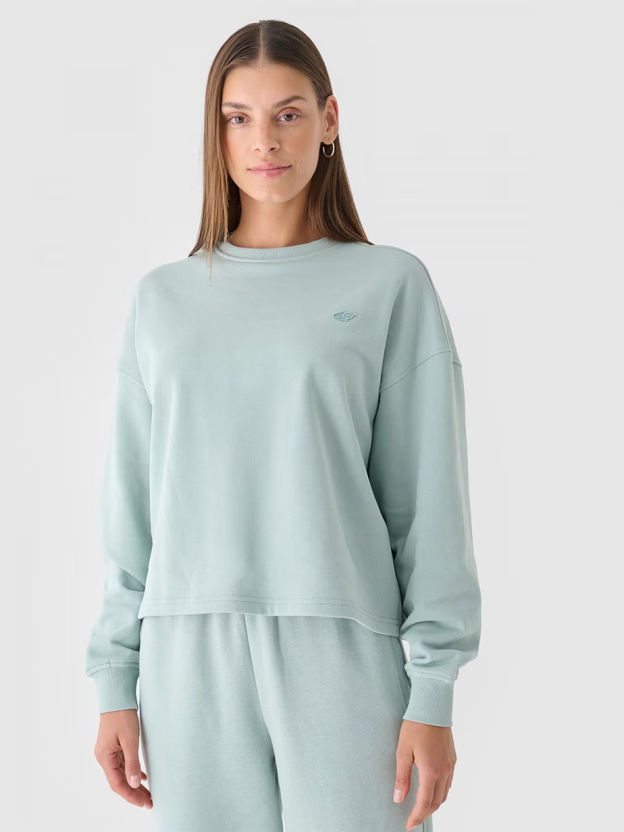 Акція на Світшот жіночий 4F Sweatshirt F1305 4FWAW24TSWSF1305-47S XS Зелений від Rozetka