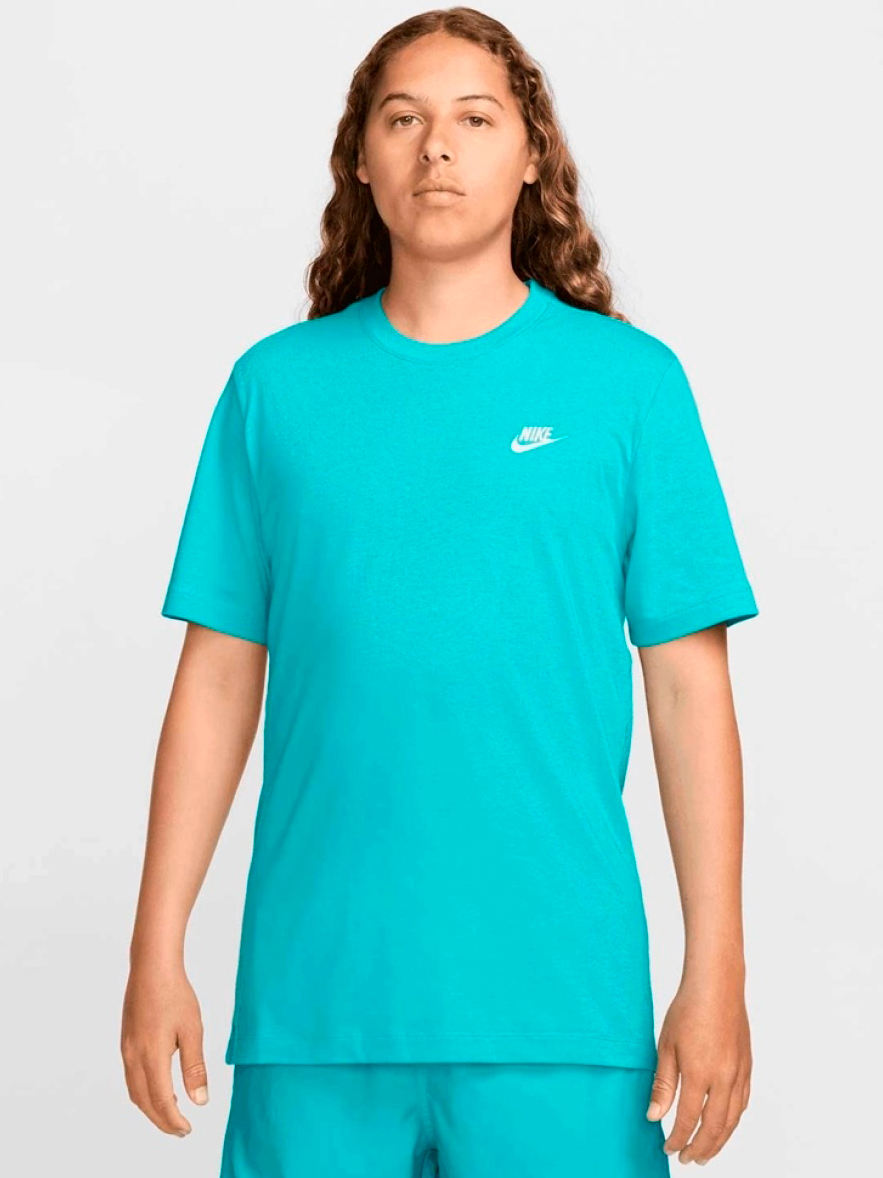 Акція на Футболка бавовняна чоловіча Nike M Nsw Club Tee AR4997-345 M Блакитна від Rozetka