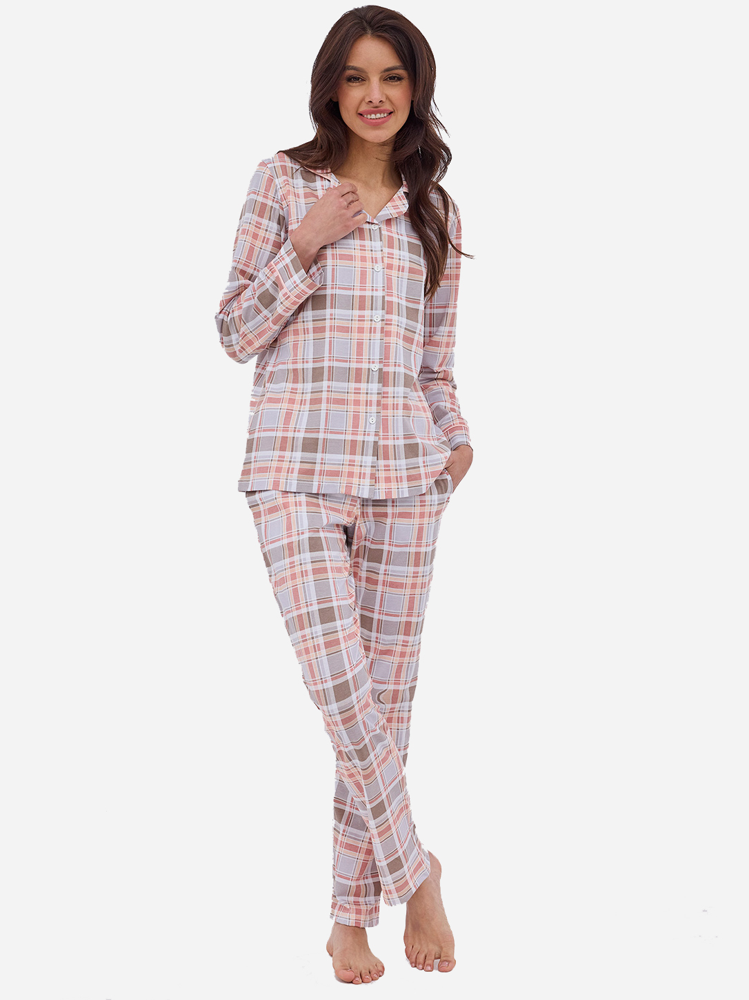 Акція на Піжама (сорочка + штани) жіноча бавовняна Cornette Womens sleepwear 482-387 L Різнокольорова від Rozetka