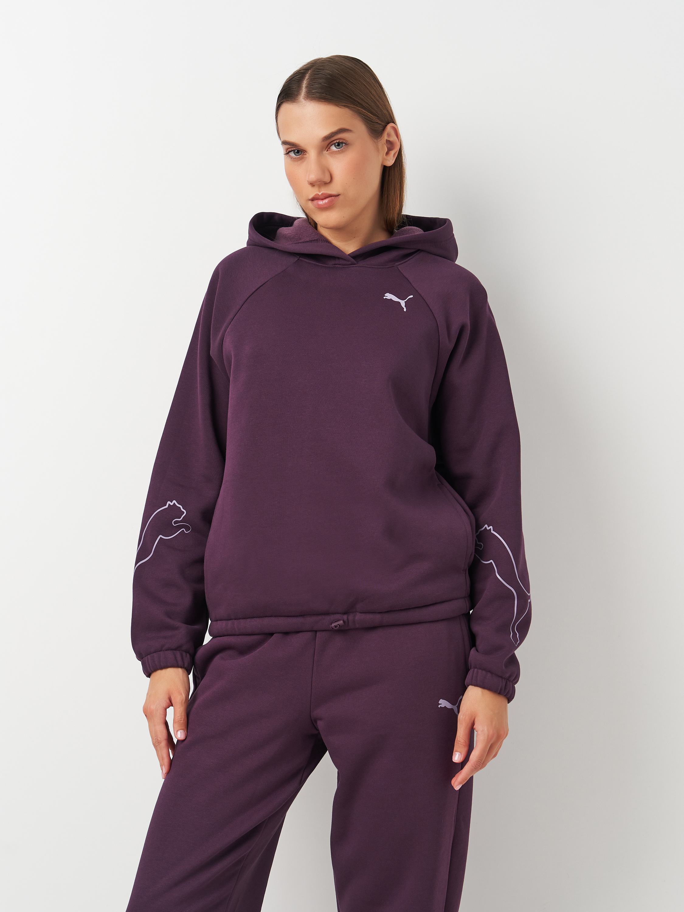 Акція на Худі тепле жіноче Puma Motion Hoodie Fl 68168144 XS Фіолетове від Rozetka