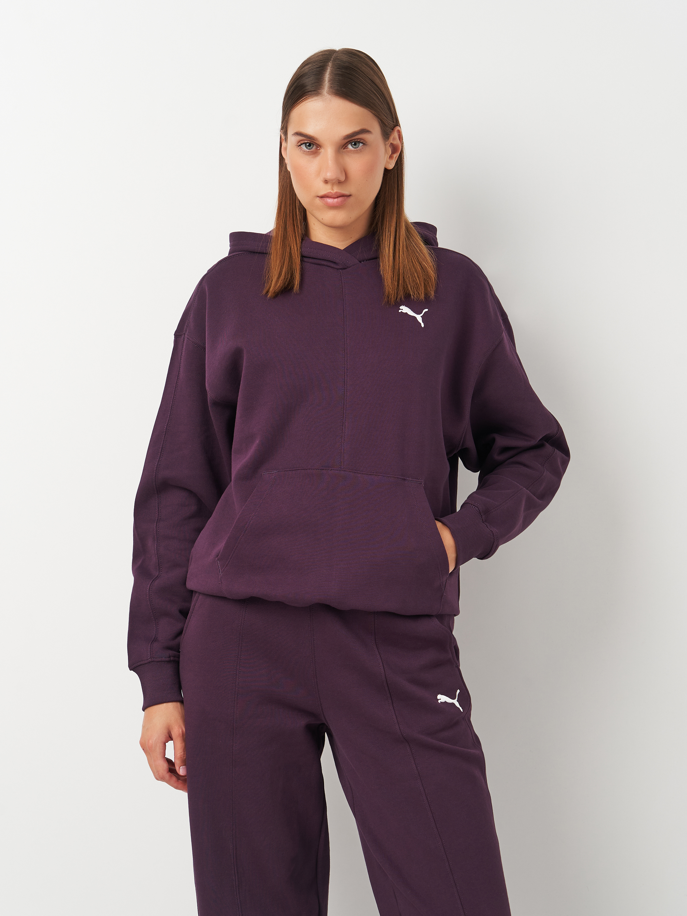 Акція на Худі тепле жіноче Puma Her Hoodie Fl 68271944 S Фіолетове від Rozetka