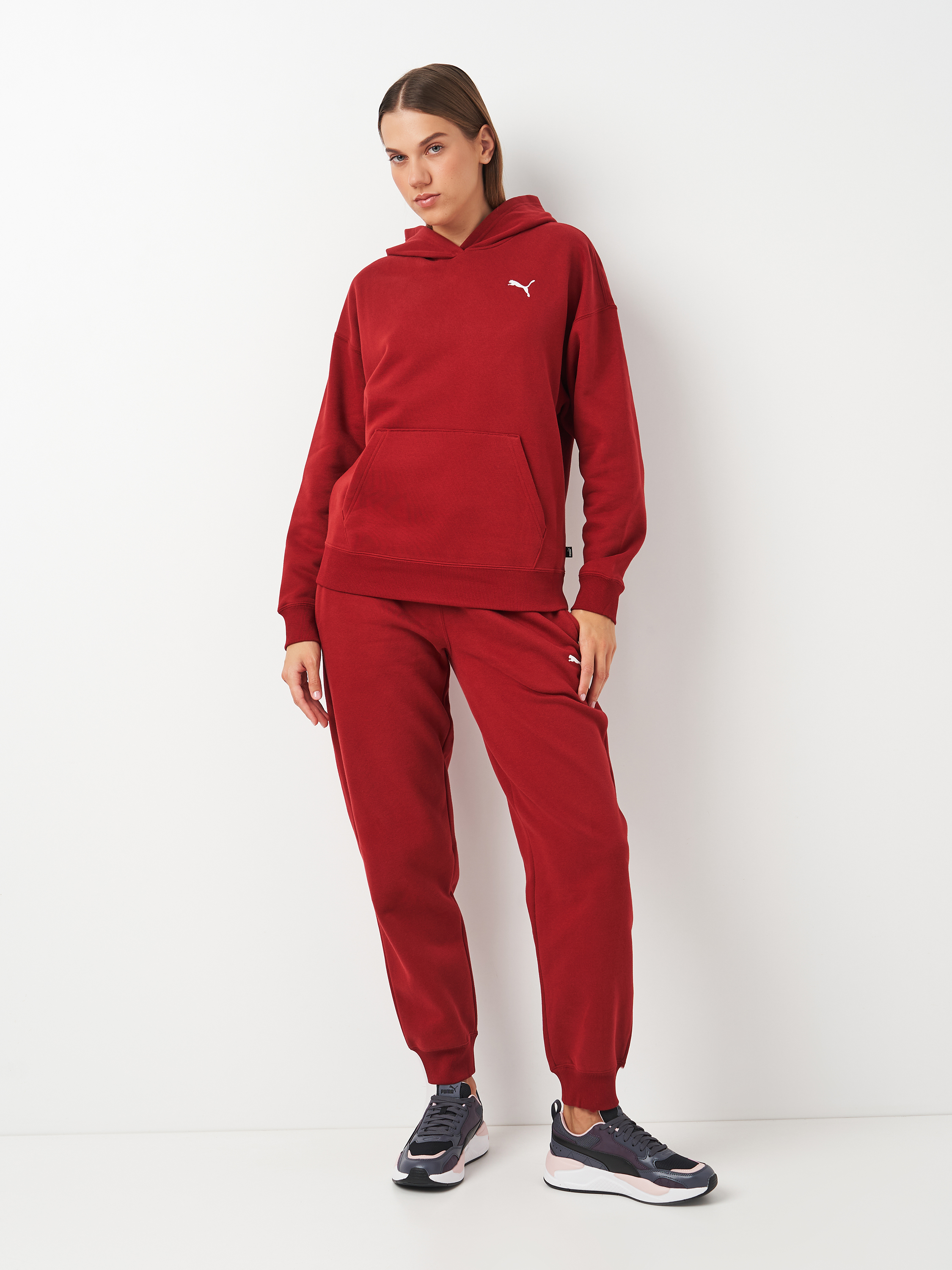 Акція на Спортивний костюм жіночий Puma Loungewear Tracksuit 68309113 XXL Бордовий від Rozetka