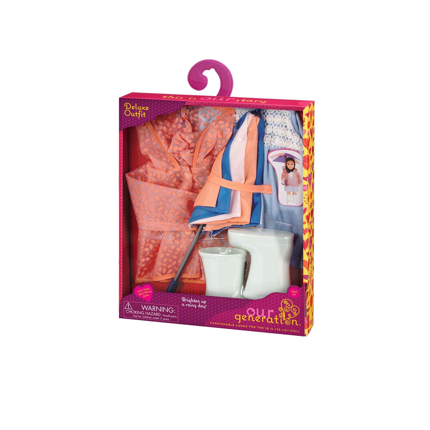 

Игрушечный набор одежды для кукол 46см Our Generation Deluxe дождевик (BD30295Z)