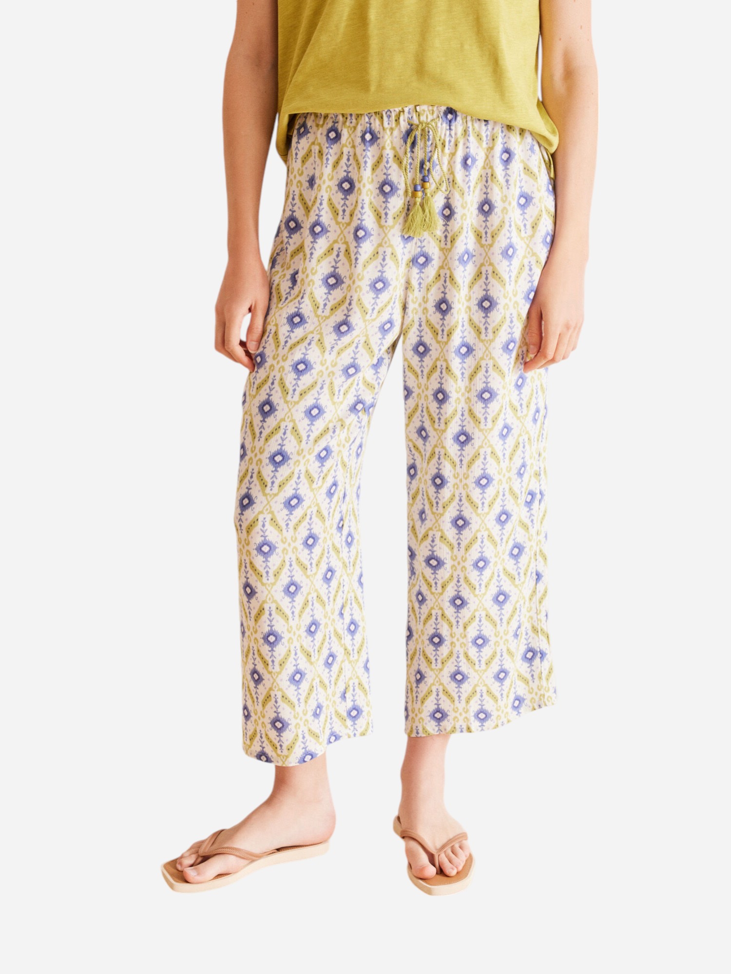 Акція на Піжамні штани жіночі з віскози Women'Secret Mmc Ikat Pant Fr 3708433 L Сині від Rozetka