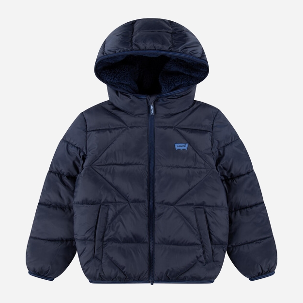 Акція на Дитяча демісезонна стьобана куртка для хлопчика Levi's Lvb Sherpa Lined Puffer Jkt 8EL257-C8D-LZ 128 см Темно-синя від Rozetka