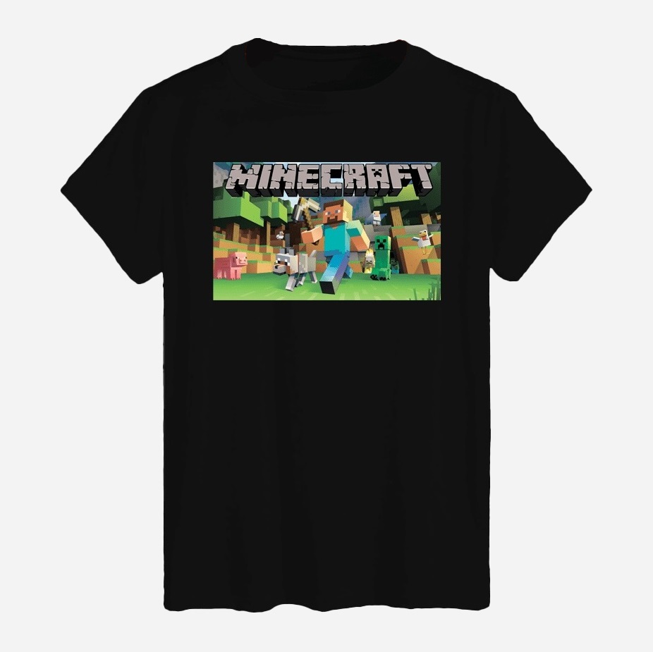 Акція на Футболка бавовняна довга чоловіча Likey Minecraft M150-1619 L Чорна від Rozetka