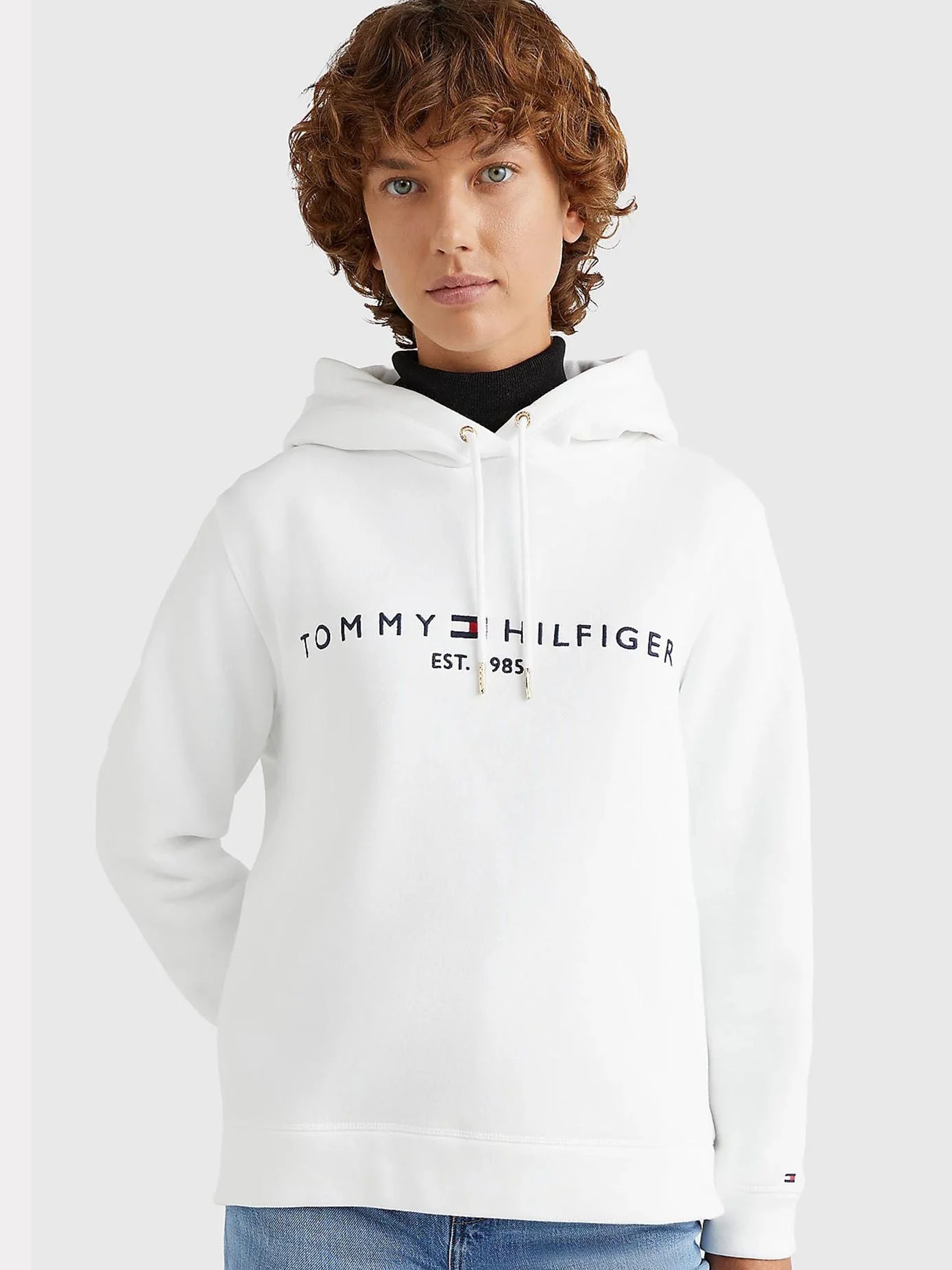 Акція на Худі жіноче Tommy Hilfiger WW0WW31998-YBR XS Біле від Rozetka