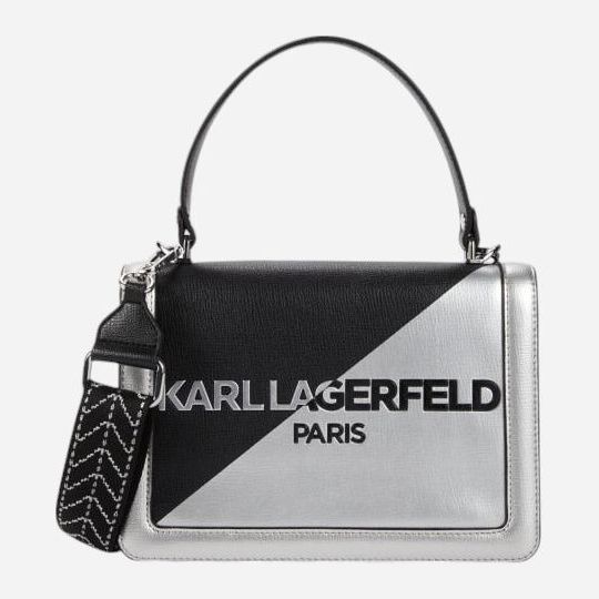 Акція на Сумка крос-боді жіноча зі штучної шкіри маленька Karl Lagerfeld 907457106 Чорна від Rozetka