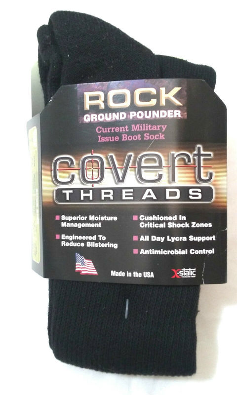 

Демисезонные антибактериальные носки Covert Threads Military Boot Socks - Rock Ground Pounder Large, Чорний