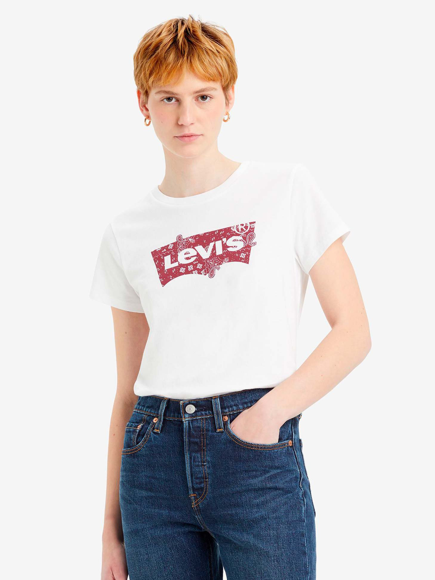 Акція на Футболка бавовняна жіноча Levi's 17369-2799 XS Біла від Rozetka