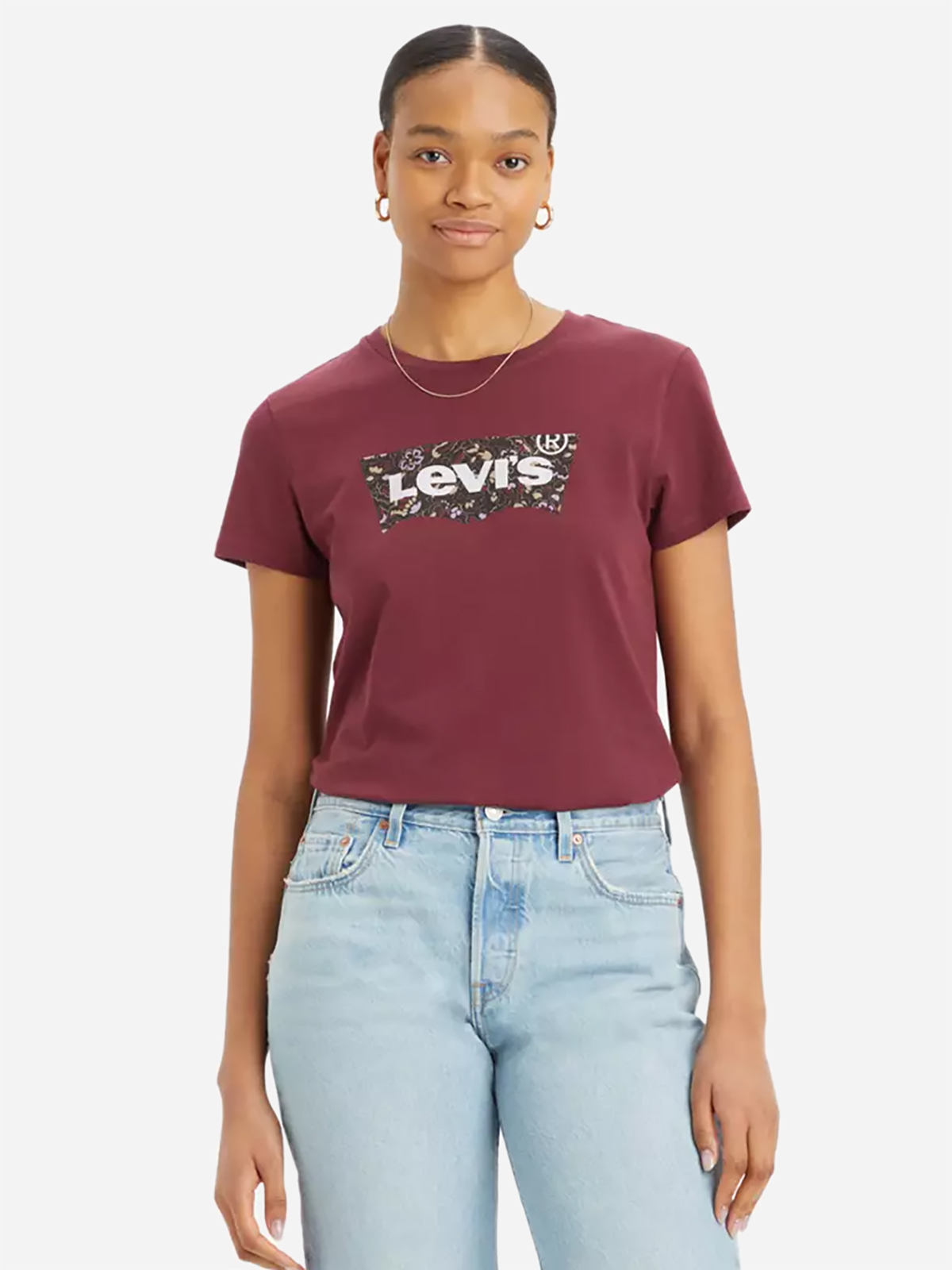 Акція на Футболка бавовняна жіноча Levi's 17369-2776 L Бордова від Rozetka