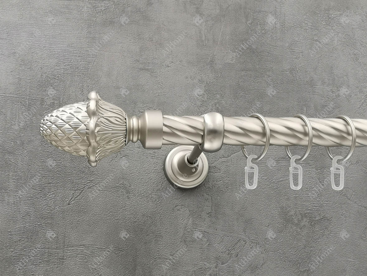 

Карниз Quadrum Шишка 300 см одинарный Сатин 25 мм витая (кольца с крючками)