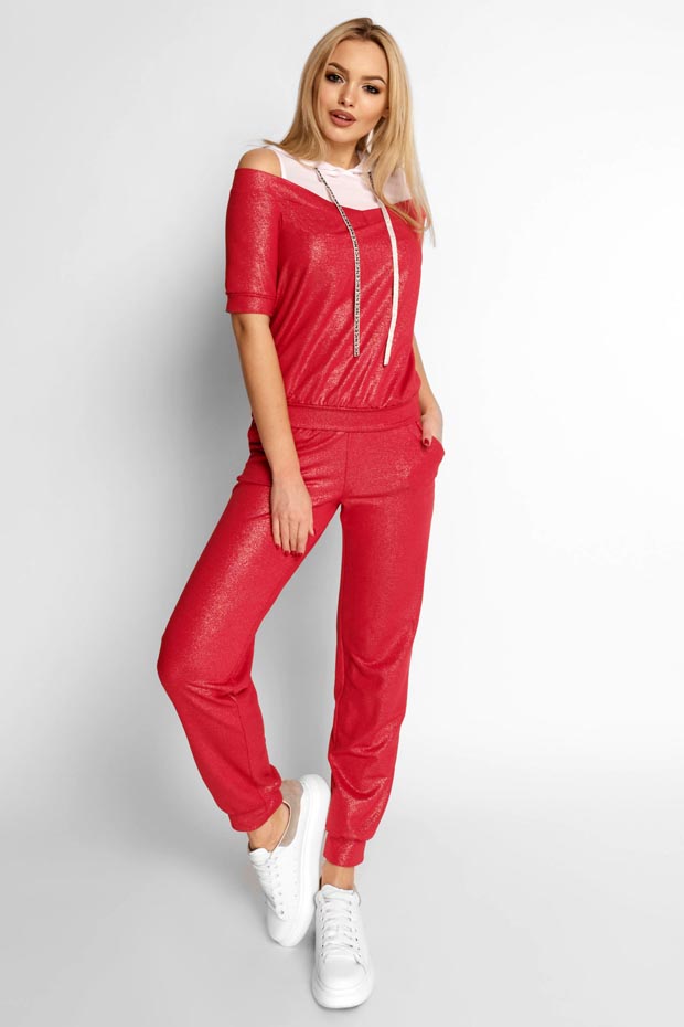 

Женский JADONE FASHION трикотажный прогулочный костюм с капюшоном и псевдомайкой Лари цвет красный  (Прогулочный костюм Лари красный, Женский JADONE FASHION трикотажный прогулочный костюм с капюшоном и псевдомайкой Лари цвет красный XL (Прогулочный костюм